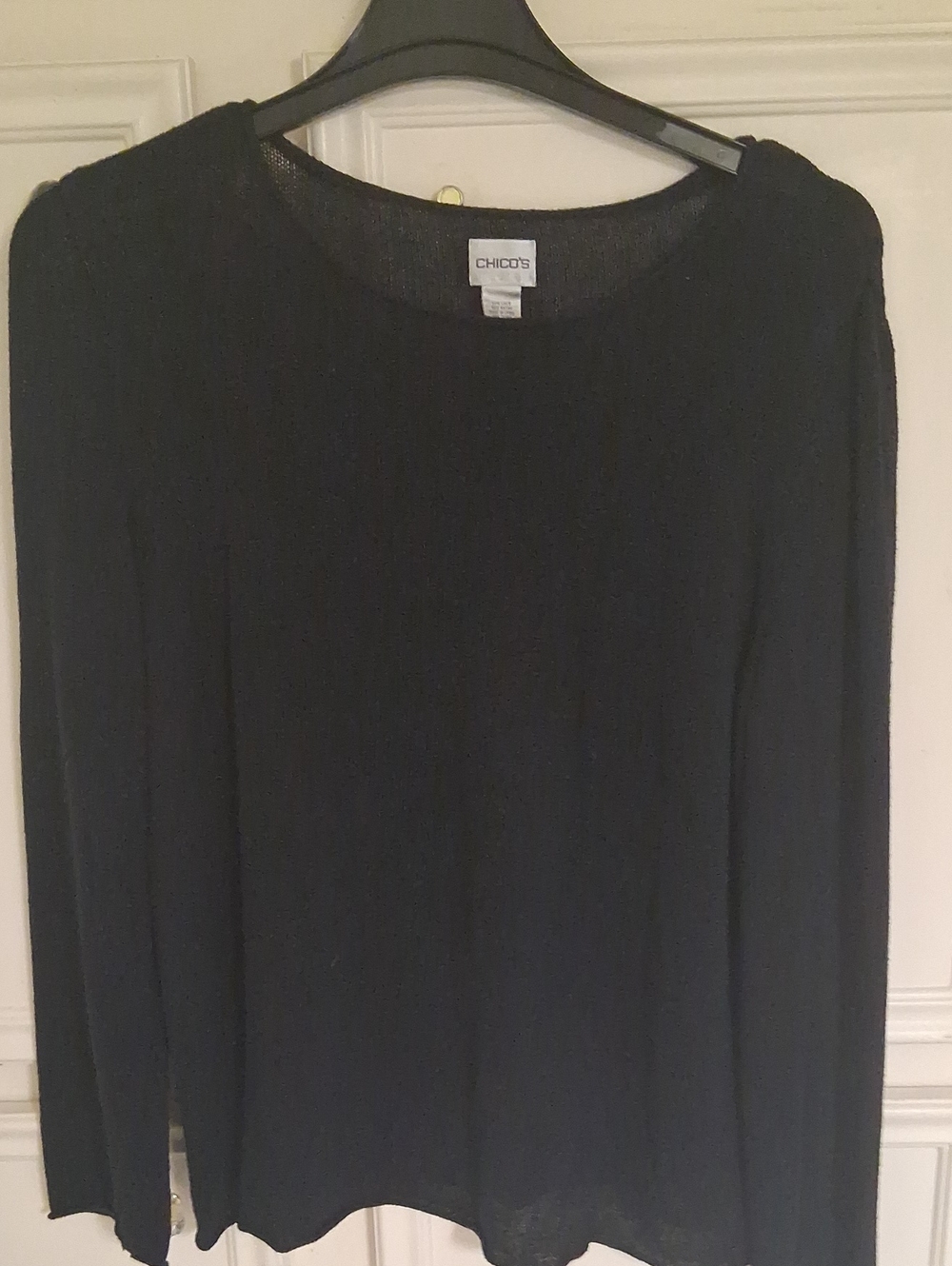 Chico's Black Lightweight Scoop Neck Sweater